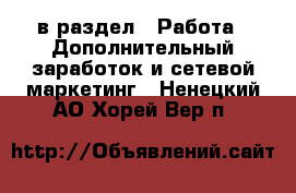  в раздел : Работа » Дополнительный заработок и сетевой маркетинг . Ненецкий АО,Хорей-Вер п.